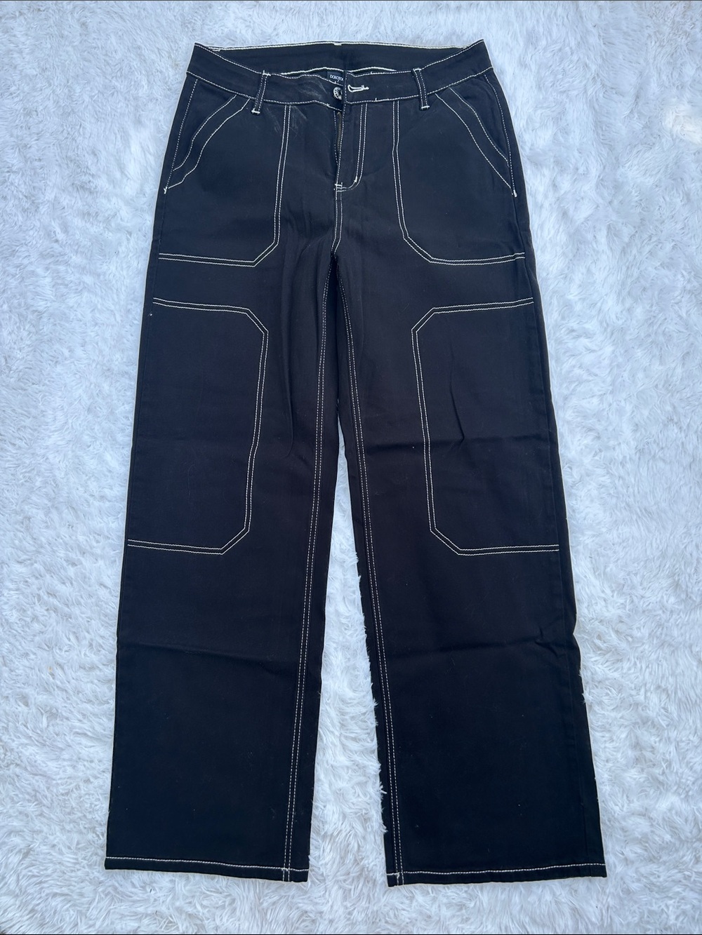 Black Women’s Jeans with Contrast Stitching